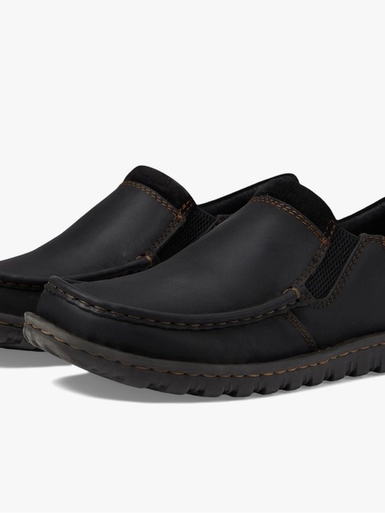 Born Black Leather Slip-On Loafer with Contrast Stitching main image 4